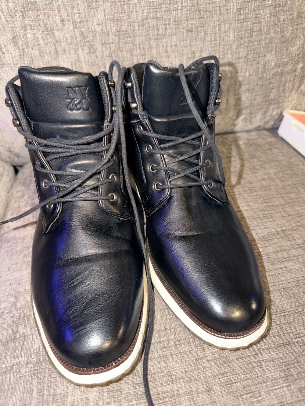 NY&C Men’s Black Lace-Up Chukka Boots Size 10.5 Casual Dress Boots